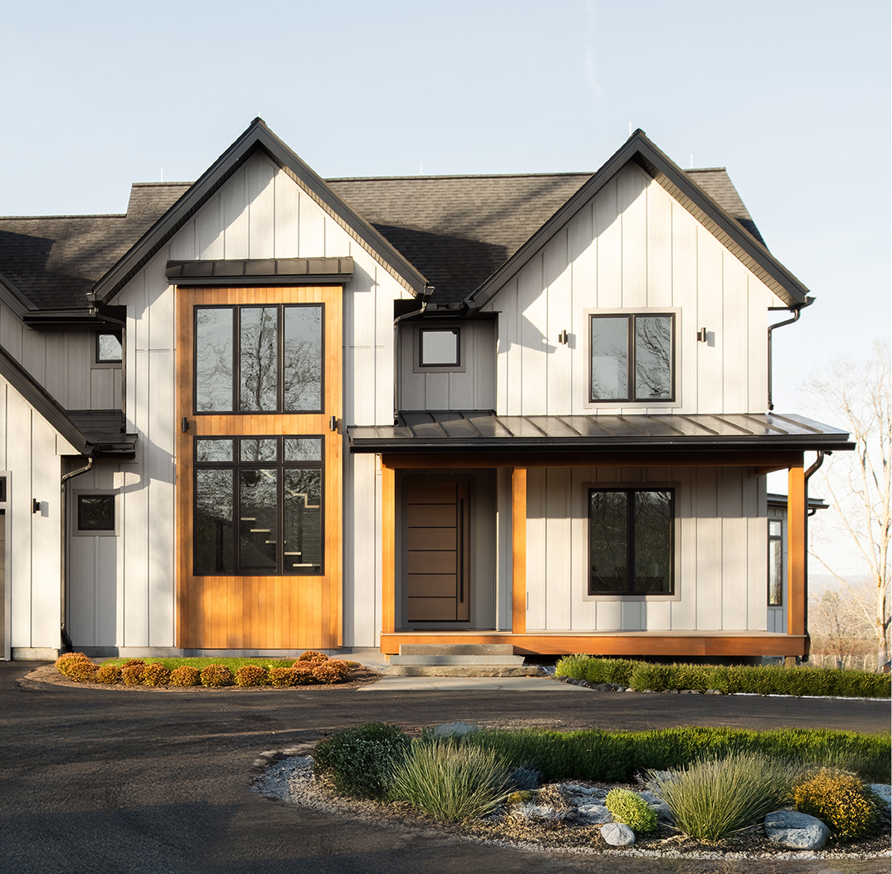Cranberry Mountain, front of the home features ICON as a beautiful detail