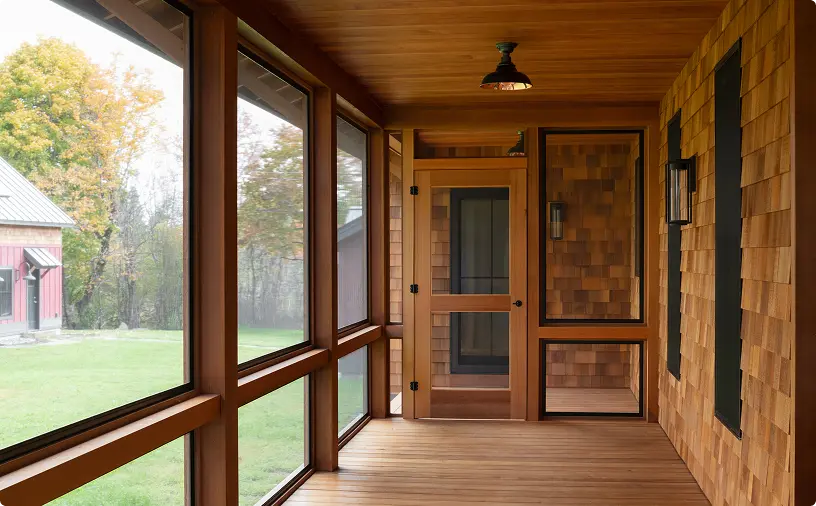 ICON was used as window and door trim, and as a porch ceiling.